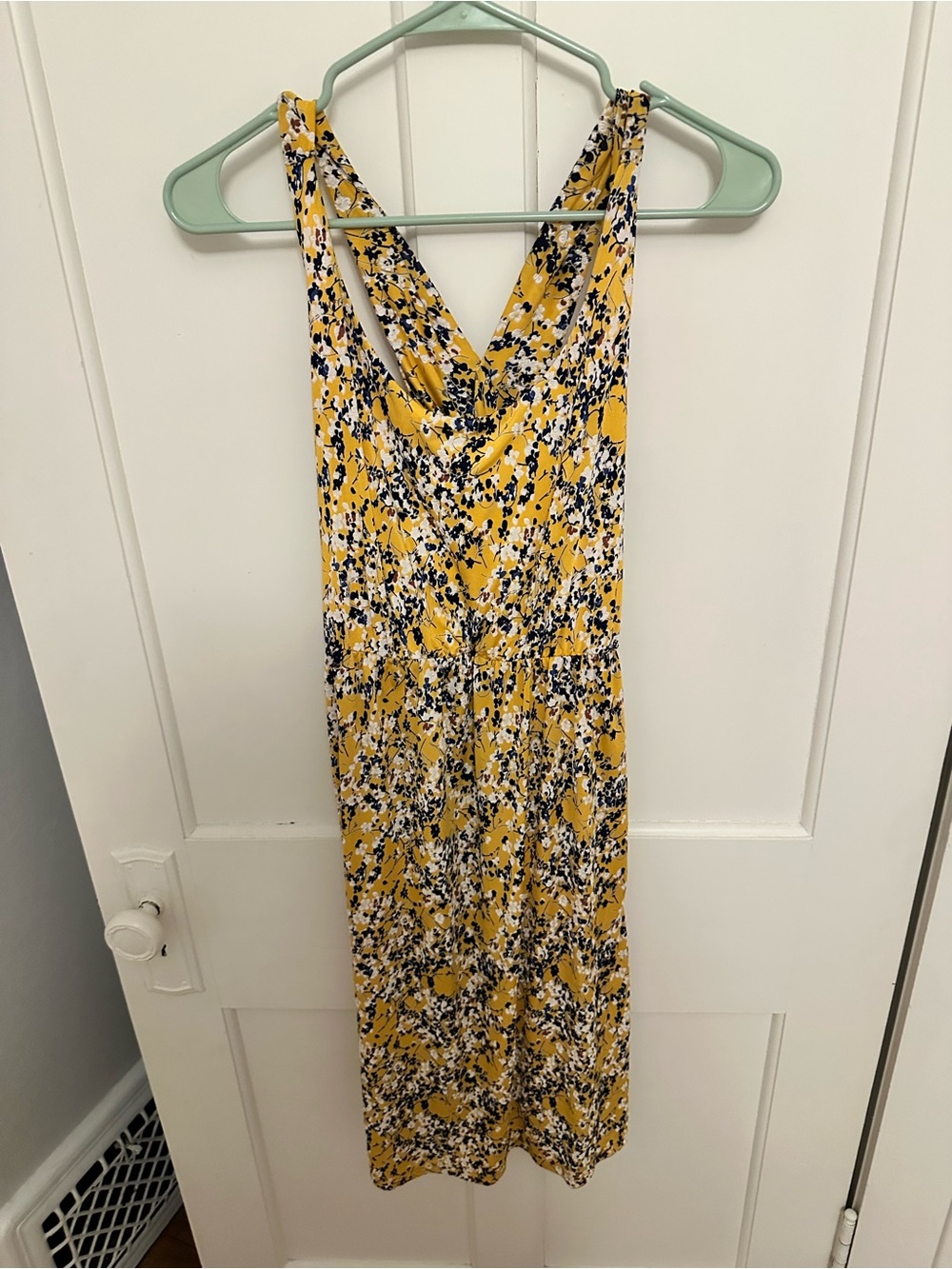 Kaileigh Yellow Floral V-Neck Summer Maternity Dress